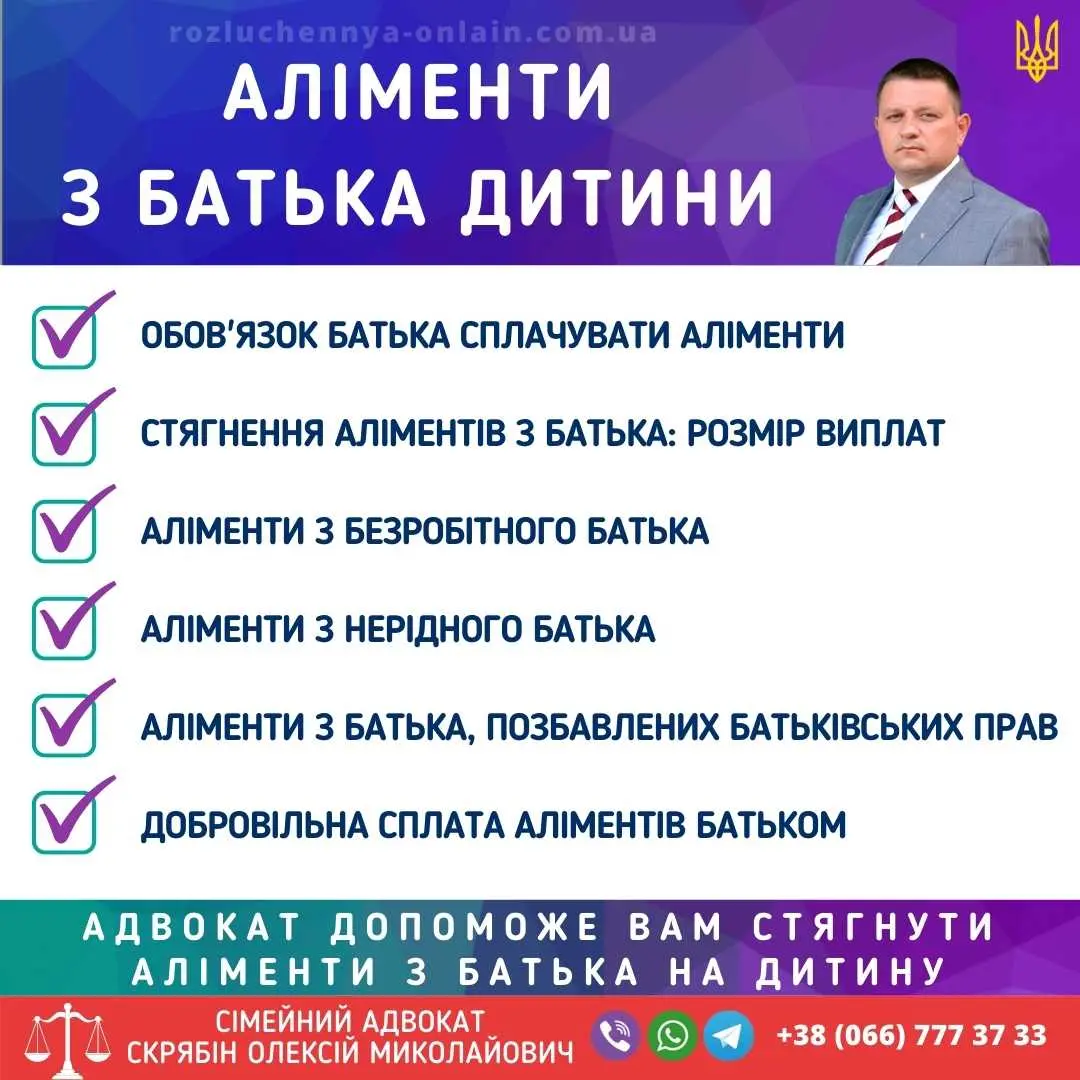 Аліменти з батька дитини: обов’язок сплати та порядок стягнення за законом України