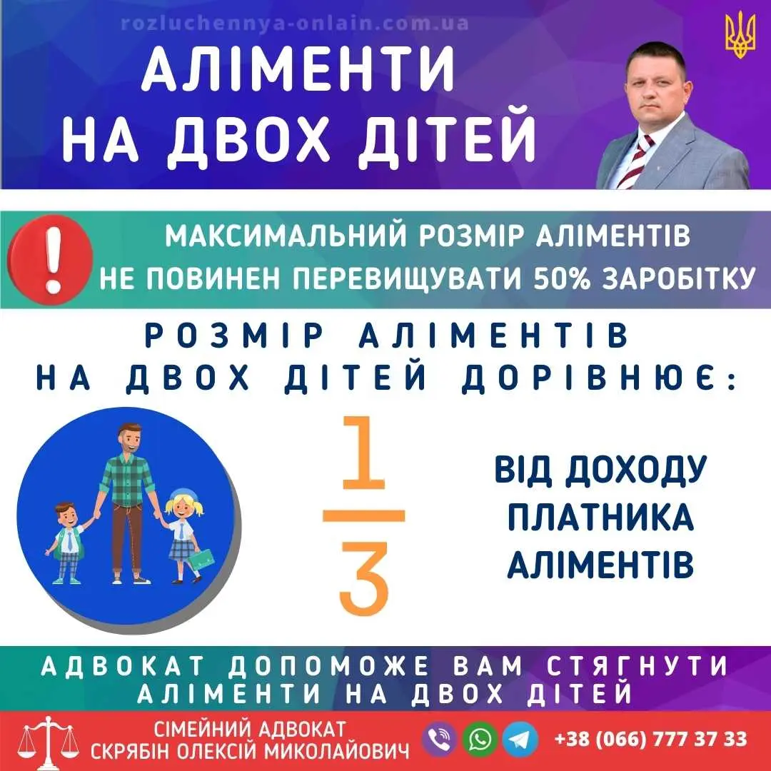 Аліменти на двох дітей в Україні — розмір аліментів як частка від доходу платника