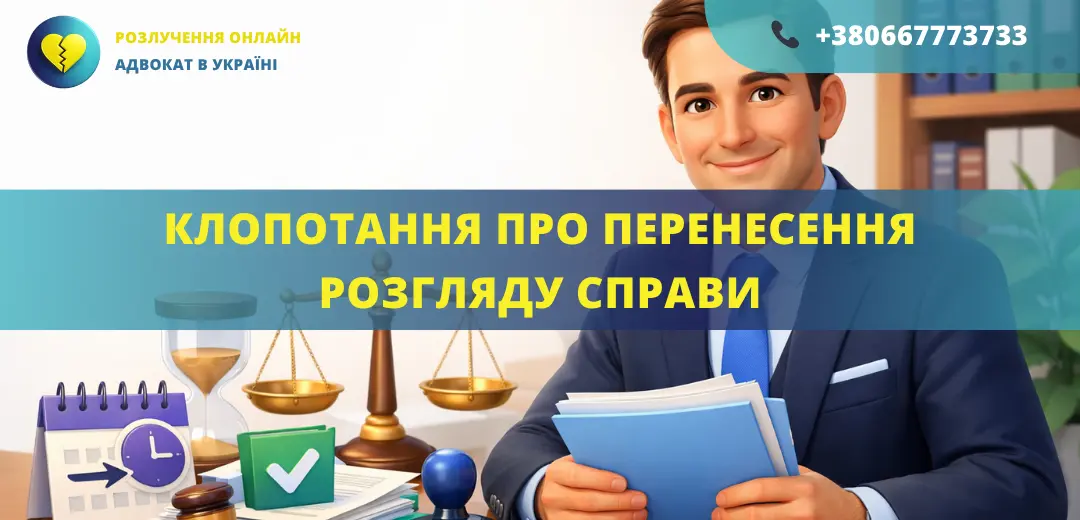 Клопотання про перенесення розгляду справи, підготовлене адвокатом для подання до суду