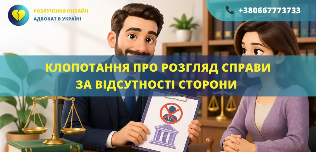 Клопотання про розгляд справи за відсутності сторони в суді