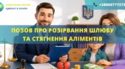 Позовна заява про розірвання шлюбу та стягнення аліментів у суді