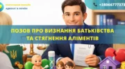 Позовна заява про визнання батьківства та стягнення аліментів до суду