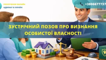 Зустрічний позов про визнання майна особистою власністю для подання до суду