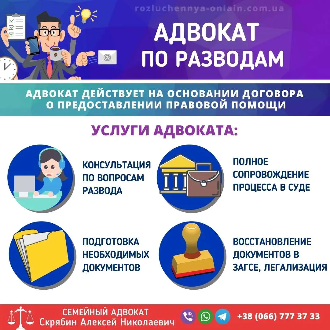 адвокат по разводам Украина помощь онлайн без присутствия
