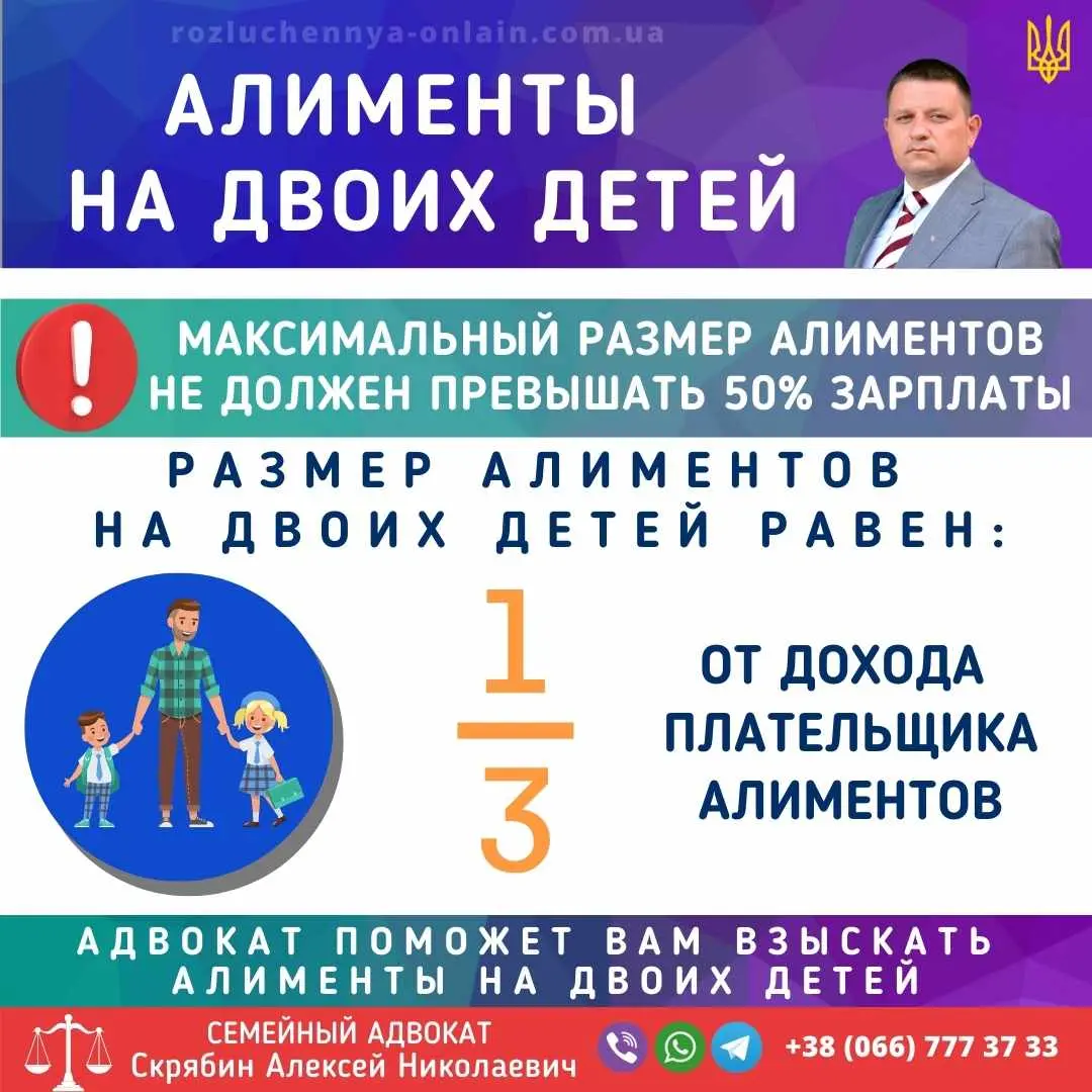 Алименты на двоих детей в Украине: какой размер алиментов и как взыскать через суд