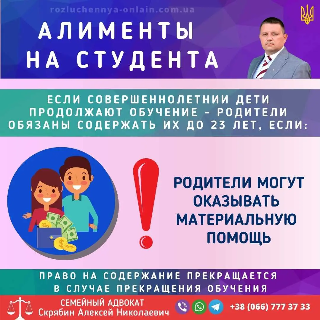 Алименты на студента после 18 лет Алименты на студента после 18 лет в Украине: взыскание алиментов студенту