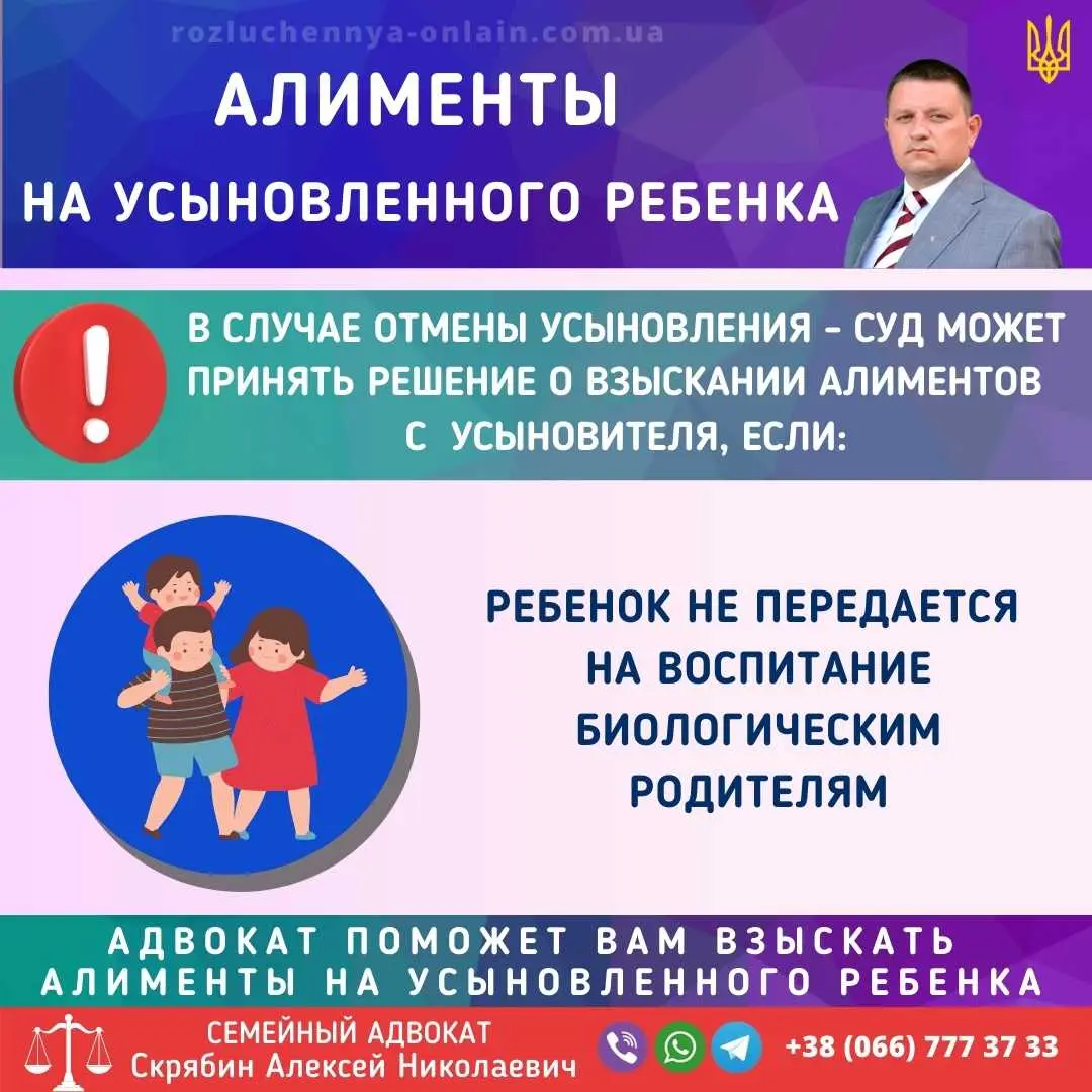 Алименты на усыновленного ребенка в Украине — порядок взыскания