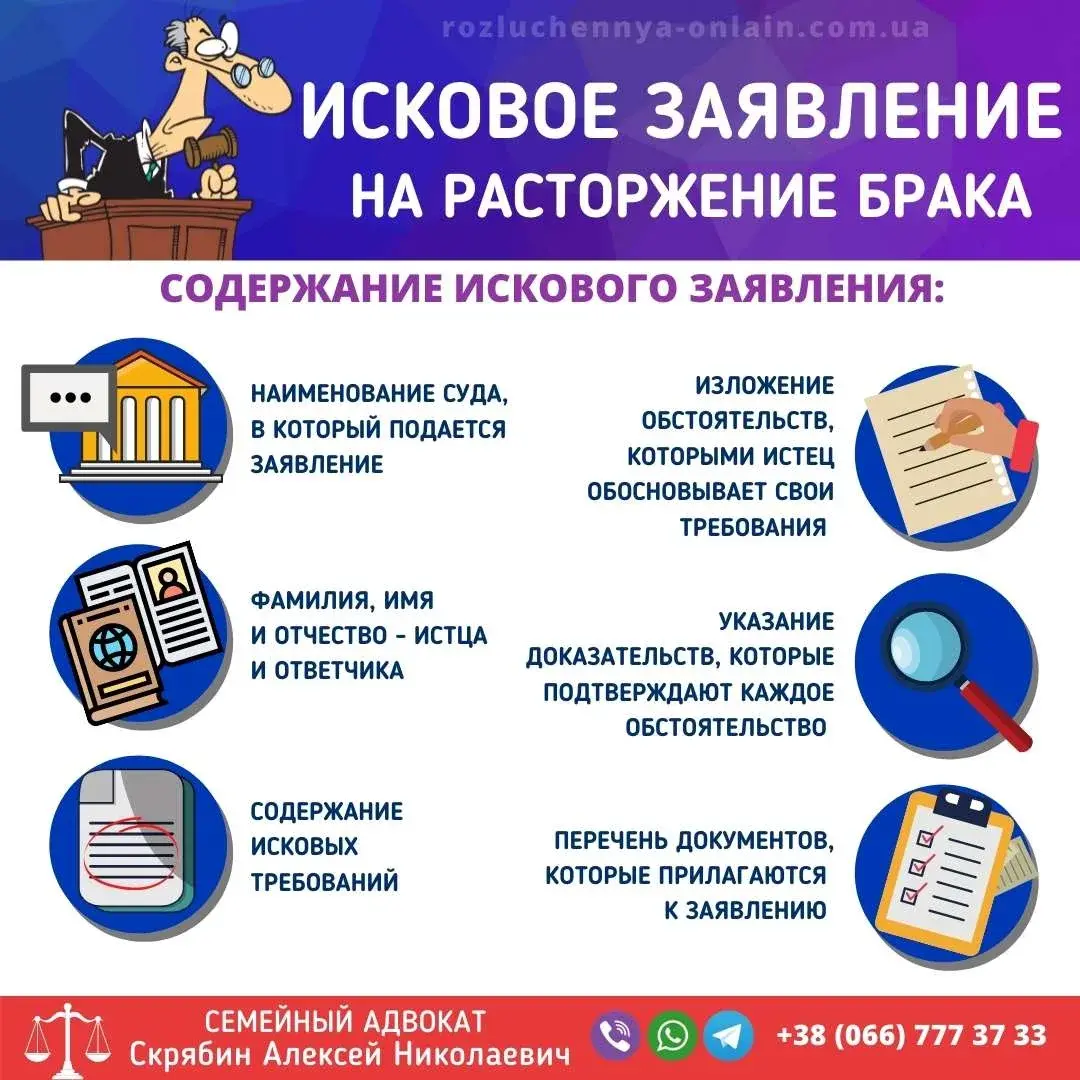 Исковое заявление о расторжении брака в Украине для подачи в суд