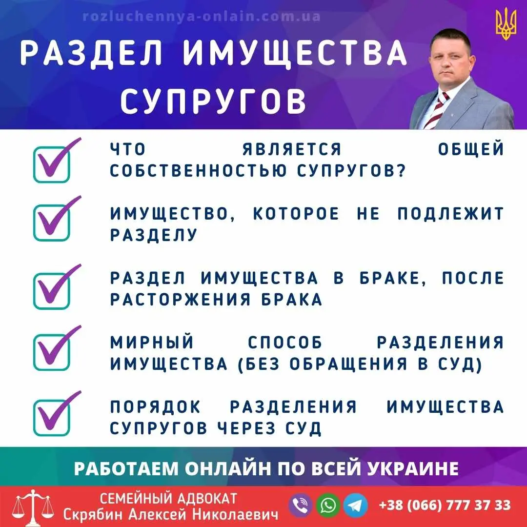 Раздел имущества супругов в Украине: порядок и способы раздела