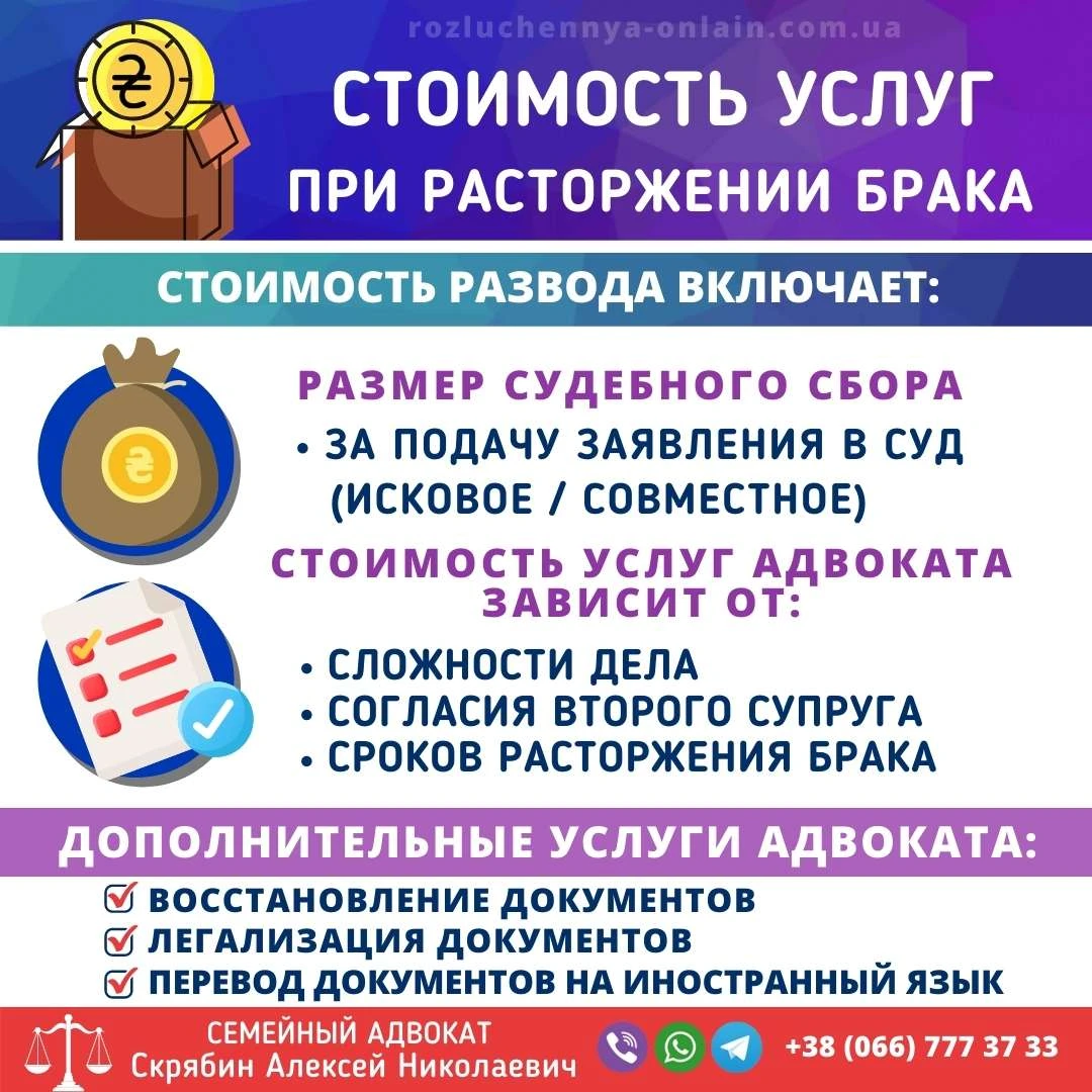 Стоимость услуг при расторжении брака: судебный сбор, цена адвоката и дополнительные услуги