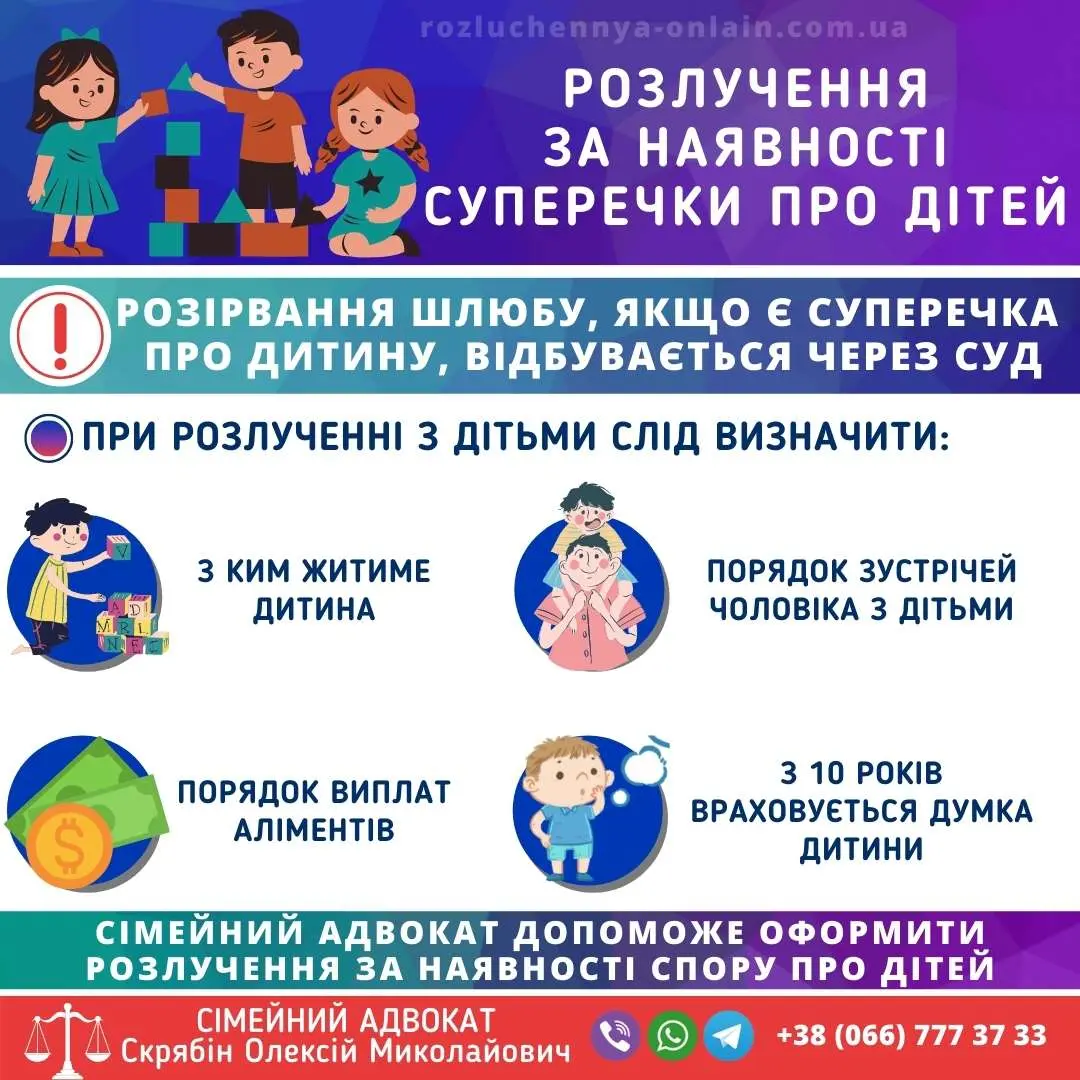 Розлучення за наявності суперечки про дітей через суд в Україні