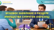 Исковое заявление о разделе имущества супругов образец для подачи в суд