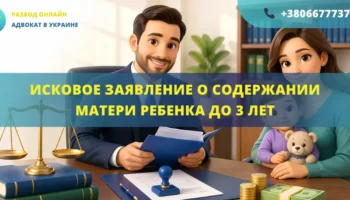 Исковое заявление о содержании матери ребенка до трех лет в Украине