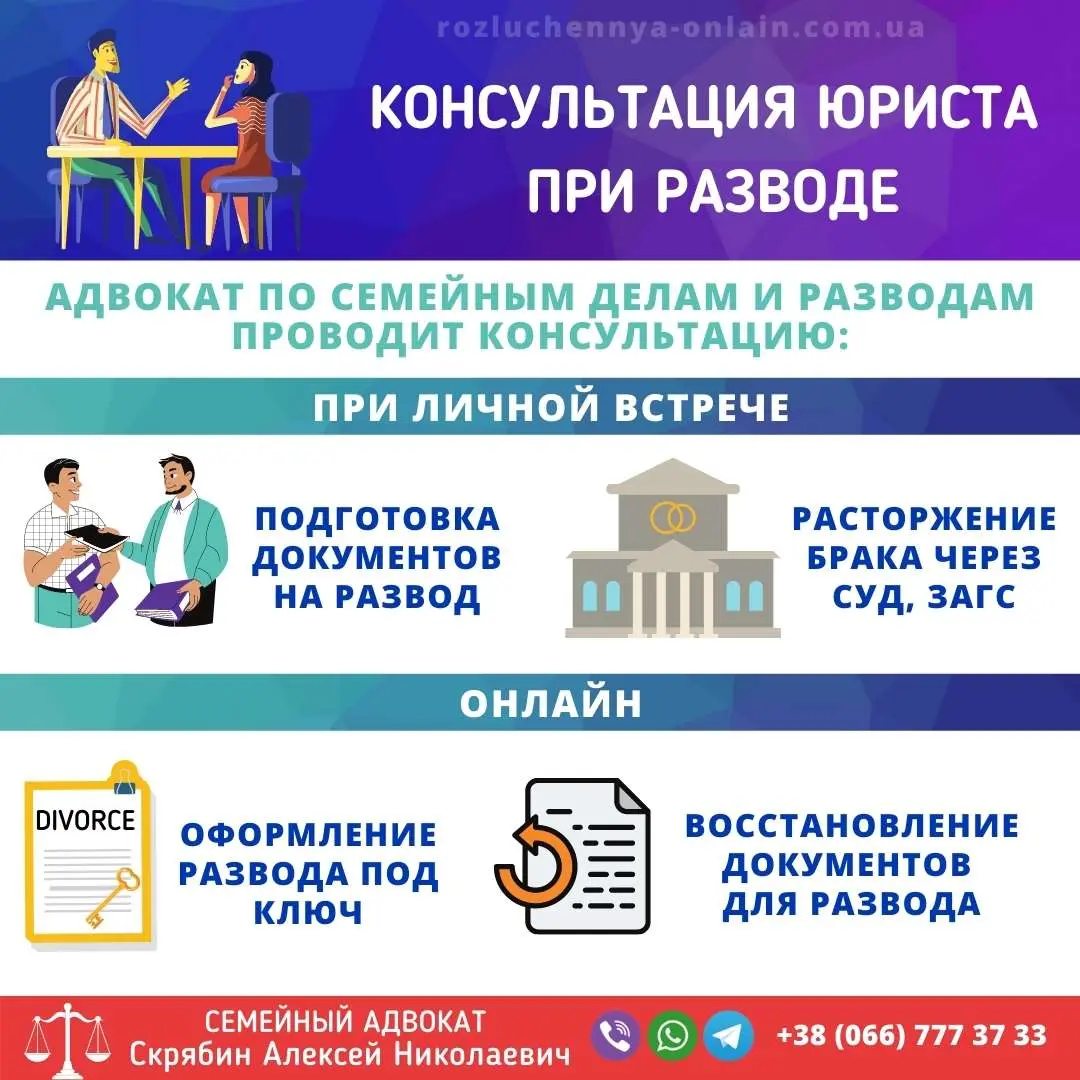 консультация адвоката при разводе украина помощь юриста расторжение брака
