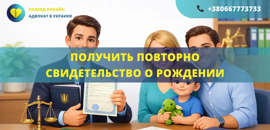 Получить повторно свидетельство о рождении Украина оформление помощь адвоката