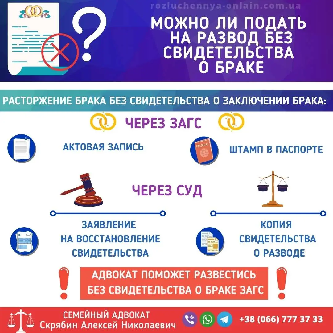 Развод без свидетельства о браке в Украине —оформление расторжения брака через суд
