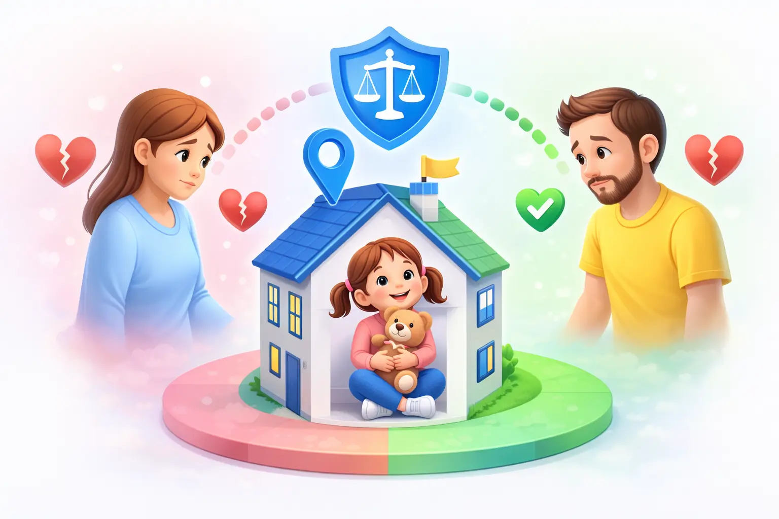 Визначення місця проживання дитини через суд після розлучення