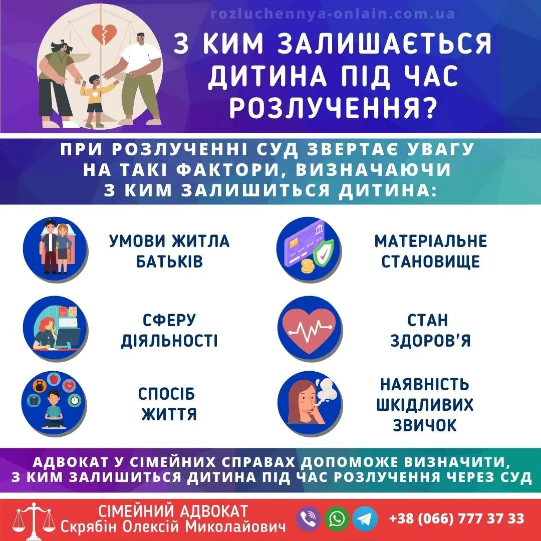 З ким залишається дитина під час розлучення та рішення суду