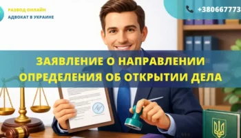 Заявление о направлении определения об открытии производства, подготовленное адвокатом для подачи в суд