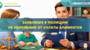 Заявление в полицию об уклонении от уплаты алиментов на ребенка