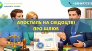Апостиль на свідоцтві про шлюб Україна оформлення для виїзду за кордон