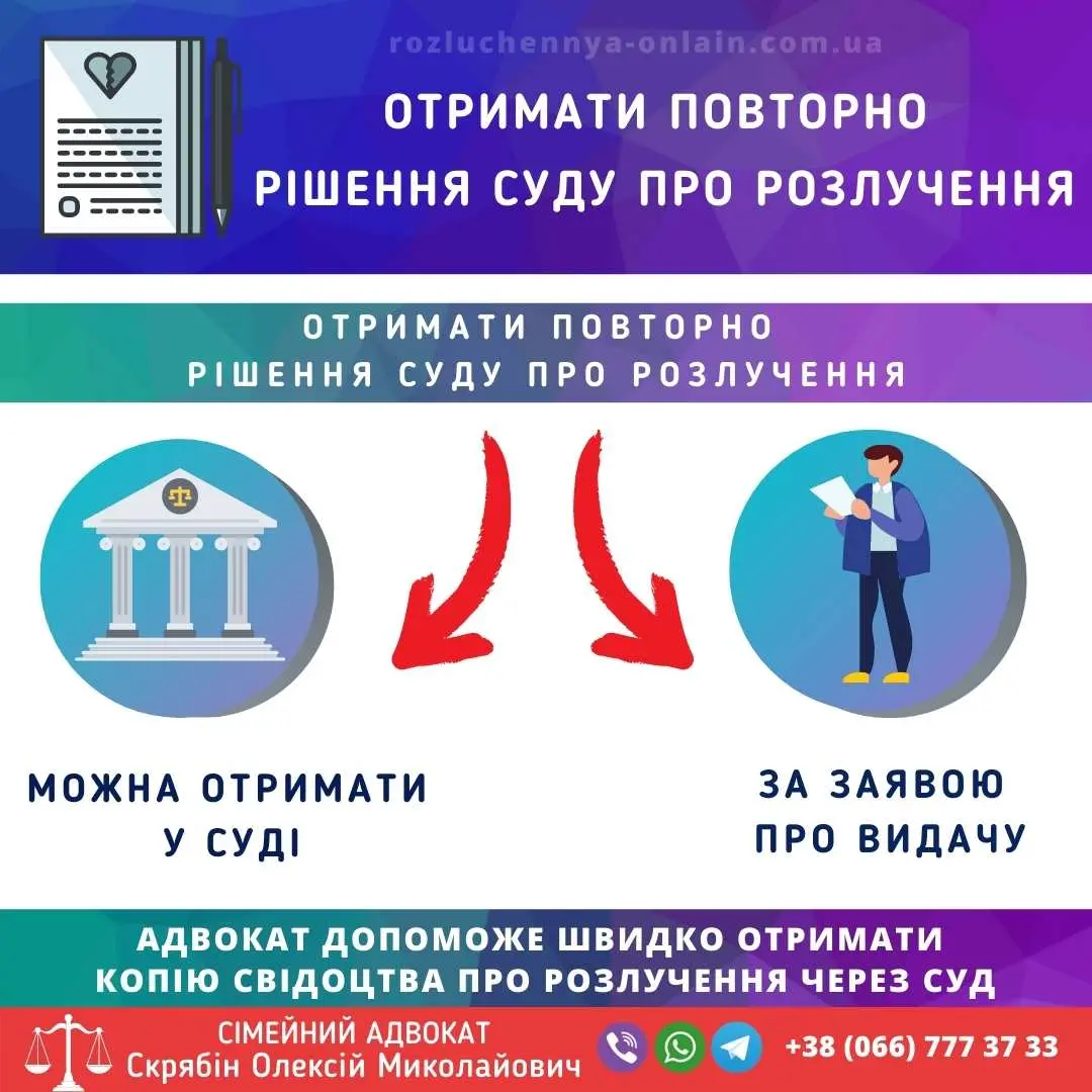 Отримати повторно рішення суду про розлучення в Україні