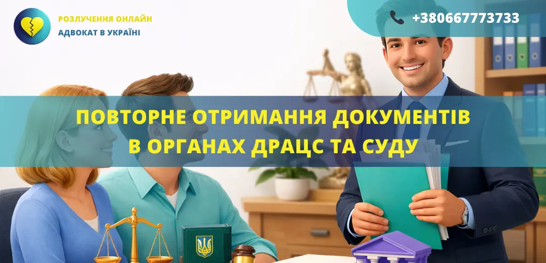 Повторне отримання документів в органах ДРАЦС та суду Україна допомога адвоката