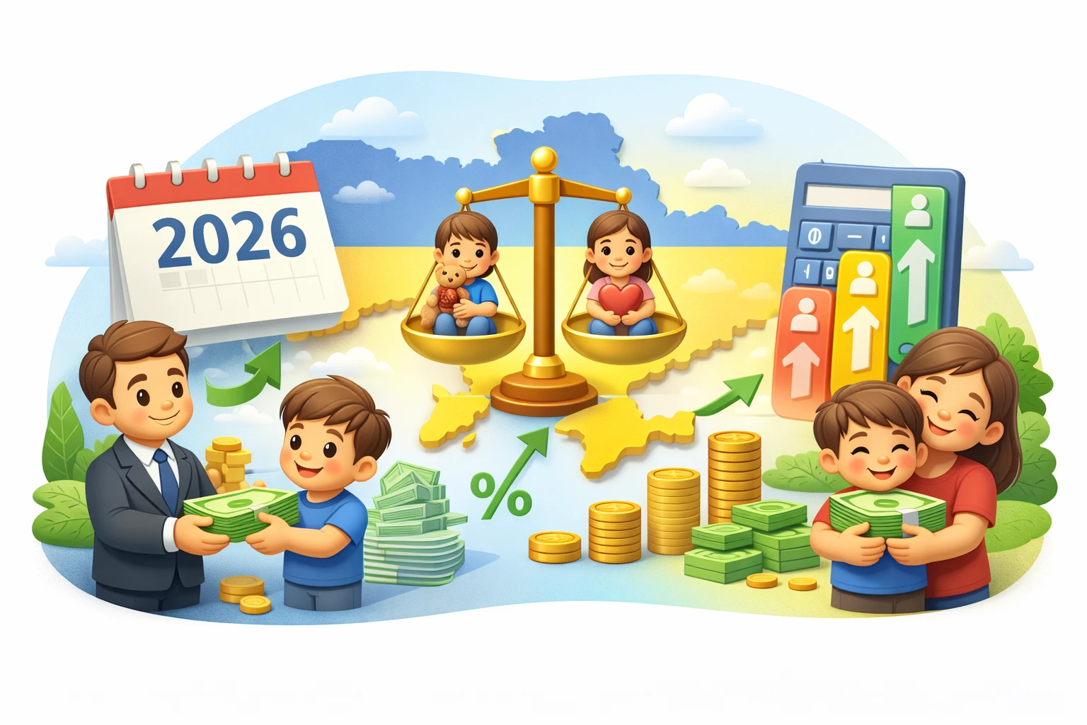 Размер алиментов в Украине 2026: расчет, проценты и минимальные суммы